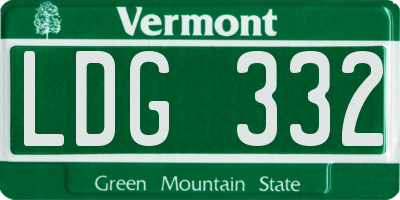 VT license plate LDG332