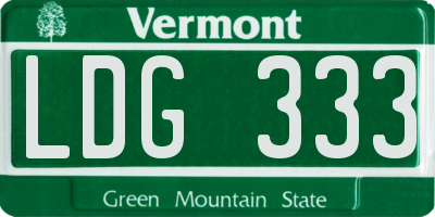 VT license plate LDG333
