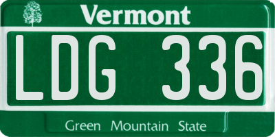 VT license plate LDG336