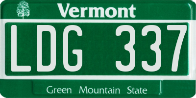 VT license plate LDG337