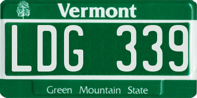VT license plate LDG339