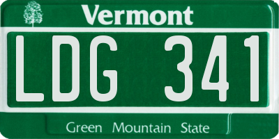 VT license plate LDG341