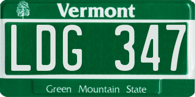 VT license plate LDG347