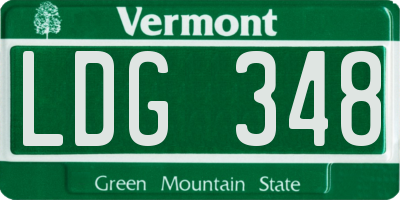 VT license plate LDG348