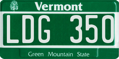 VT license plate LDG350