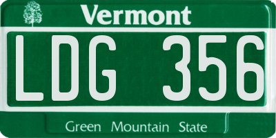 VT license plate LDG356
