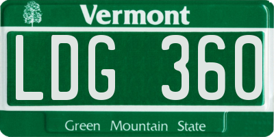 VT license plate LDG360