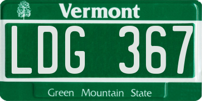 VT license plate LDG367