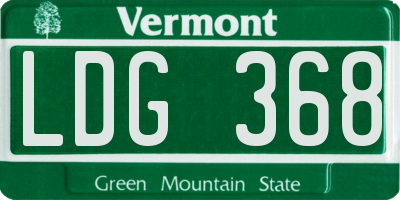 VT license plate LDG368