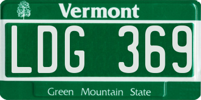 VT license plate LDG369