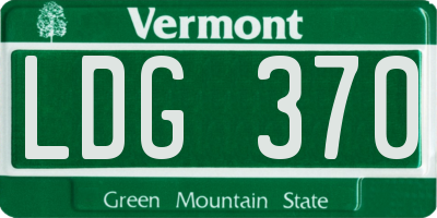 VT license plate LDG370