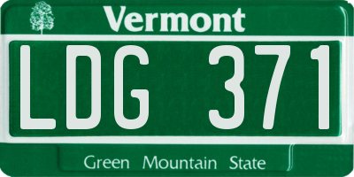 VT license plate LDG371