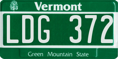 VT license plate LDG372