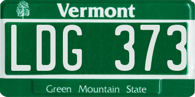 VT license plate LDG373
