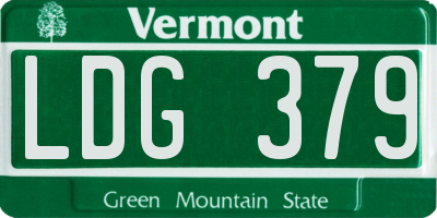 VT license plate LDG379