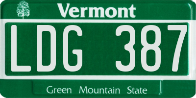 VT license plate LDG387