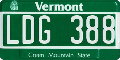VT license plate LDG388