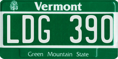 VT license plate LDG390
