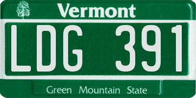 VT license plate LDG391