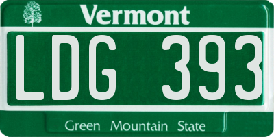 VT license plate LDG393