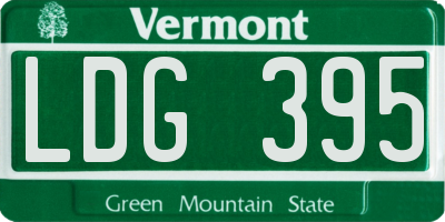 VT license plate LDG395