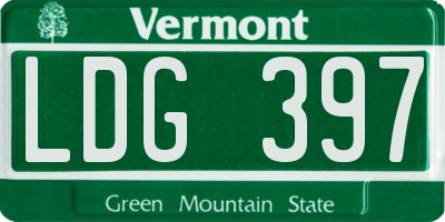 VT license plate LDG397