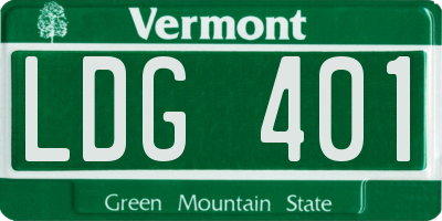 VT license plate LDG401