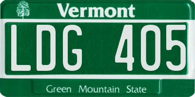 VT license plate LDG405