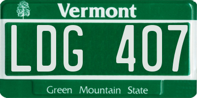 VT license plate LDG407