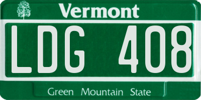 VT license plate LDG408