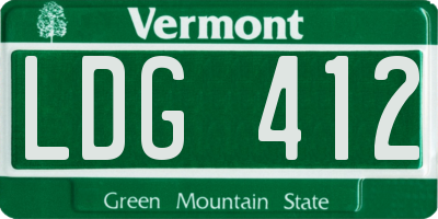 VT license plate LDG412