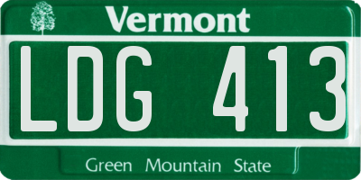VT license plate LDG413