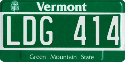 VT license plate LDG414