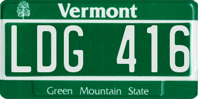 VT license plate LDG416