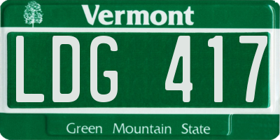 VT license plate LDG417