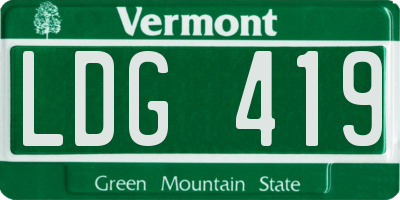 VT license plate LDG419