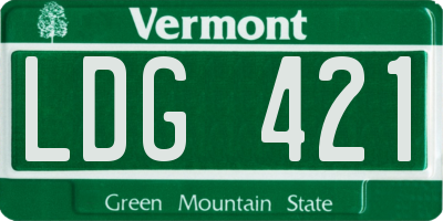 VT license plate LDG421