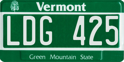 VT license plate LDG425