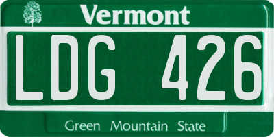 VT license plate LDG426