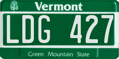 VT license plate LDG427
