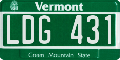 VT license plate LDG431