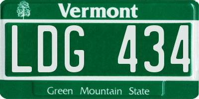 VT license plate LDG434