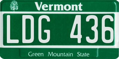 VT license plate LDG436