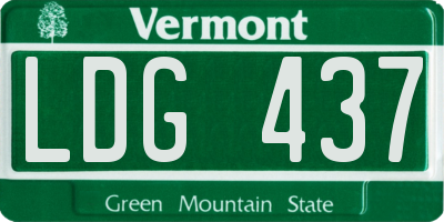 VT license plate LDG437