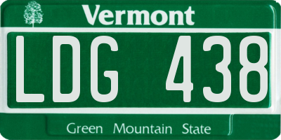 VT license plate LDG438