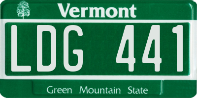VT license plate LDG441