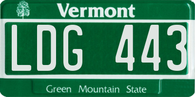 VT license plate LDG443