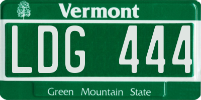 VT license plate LDG444
