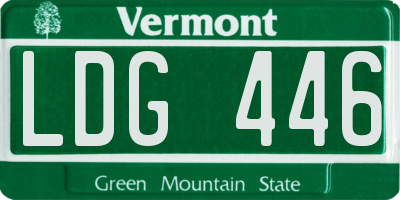 VT license plate LDG446