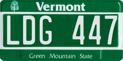 VT license plate LDG447